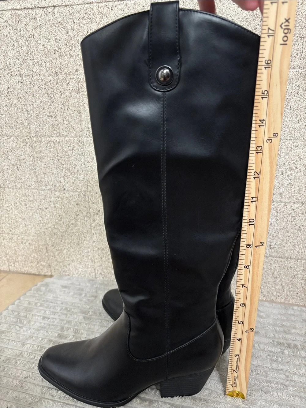 FRYE AND CO. Black Over-the-Knee Leather Riding Boots